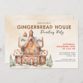 Gingerbread House Decoration Party Einladung (Vorne/Hinten)