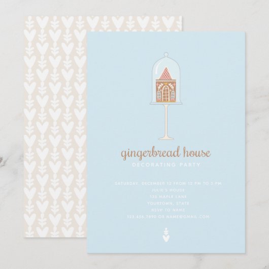 Gingerbread House Decoration Party Einladung (Vorne/Hinten)