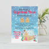Gingerbread House Decoration Party Einladung (Stehend Vorderseite)