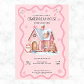 Gingerbread House Decoration Party Pink Einladung