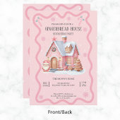 Gingerbread House Decoration Party Pink Einladung