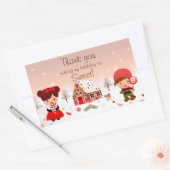 Gingerbread House Decoration Party Vielen Dank Rechteckiger Aufkleber (Umschlag)