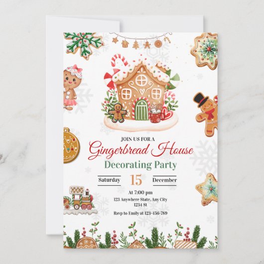 Gingerbread House Decoration Party Weihnachten (Vorderseite)