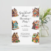 Gingerbread House Decoration Party Weihnachten Einladung (Stehend Vorderseite)