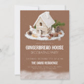 Gingerbread House Decoration Party Weihnachten Einladung (Vorderseite)