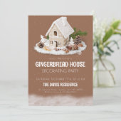 Gingerbread House Decoration Party Weihnachten Einladung (Stehend Vorderseite)