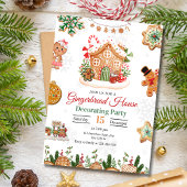 Gingerbread House Decoration Party Weihnachten Einladung