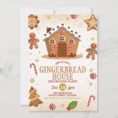 Gingerbread House Decoration Party Weihnachten Einladung (Vorderseite)