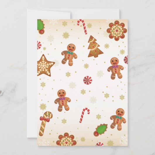 Gingerbread House Decoration Party Weihnachten Einladung (Rückseite)