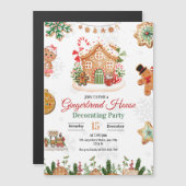 Gingerbread House Decoration Party Weihnachten Magneteinladung (Vorne/Hinten)