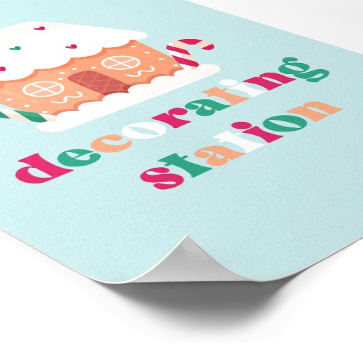 Gingerbread House Decoration Party Zeichen Poster (Ecke)