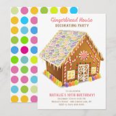 GINGERBREAD HOUSE DEKORATION PARTY EINLADUNG (Vorne/Hinten)