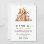 Gingerbread House Dekorieren Geburtstagsparty Dankeskarte (Vorderseite)