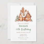 Gingerbread House Dekorieren Geburtstagsparty Einladung (Vorderseite)