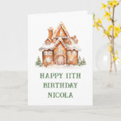 Gingerbread House Dekorieren Geburtstagsparty Karte (Gelbe Blume)