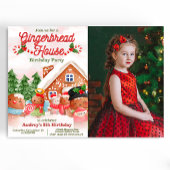 Gingerbread House Dekorieren Party mit Foto Einladung