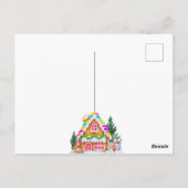 Gingerbread House Dekorieren Party Winterurlaub Postkarte (Rückseite)