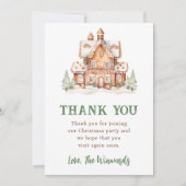 Gingerbread House Dekorieren Weihnachtsgebäck Part Dankeskarte (Vorderseite)