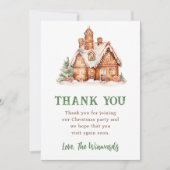 Gingerbread House Dekorieren Weihnachtsgebäck Part Dankeskarte (Vorderseite)