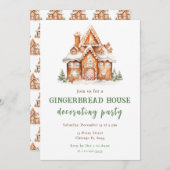 Gingerbread House Dekorieren Weihnachtsgebäck Part Einladung (Vorne/Hinten)