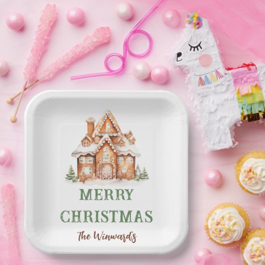 Gingerbread House Dekorieren Weihnachtsgebäck Part Pappteller (Party)