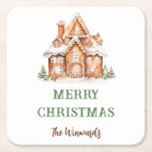Gingerbread House Dekorieren Weihnachtsgebäck Part Rechteckiger Pappuntersetzer (Vorderseite)