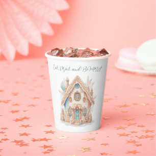 Gingerbread House Eat Drink Sei frohe Weihnachten Pappbecher