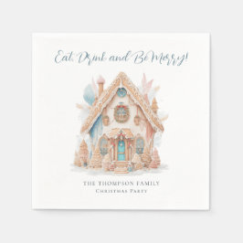 Gingerbread House Eat Drink Sei frohe Weihnachten Serviette