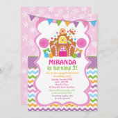 Gingerbread House Einladung zum Geburtstag (Vorne/Hinten)