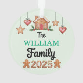 Gingerbread House Family Name 2025 Christmas Ornament (Rückseite)