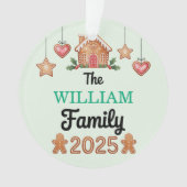 Gingerbread House Family Name 2025 Christmas Ornament (Vorderseite)