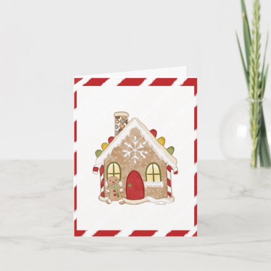 Gingerbread House Feiertagskarte (Vorderseite)