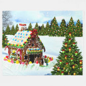 GINGERBREAD HOUSE FLEECEDECKE (Vorderseite (Horizontal))