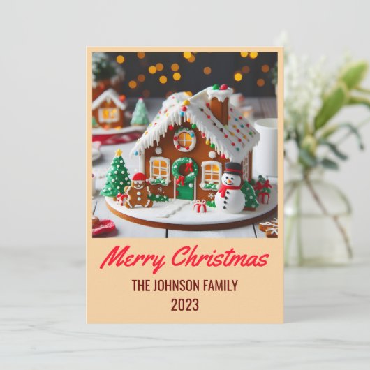 Gingerbread House - Frohe Weihnachten (Stehend Vorderseite)