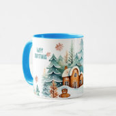 Gingerbread House Frohe Weihnachten. Bearbeitbarer Tasse (Vorderseite Links)