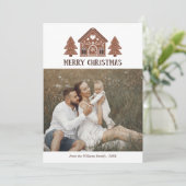 Gingerbread House Frohe Weihnachten Foto (Stehend Vorderseite)