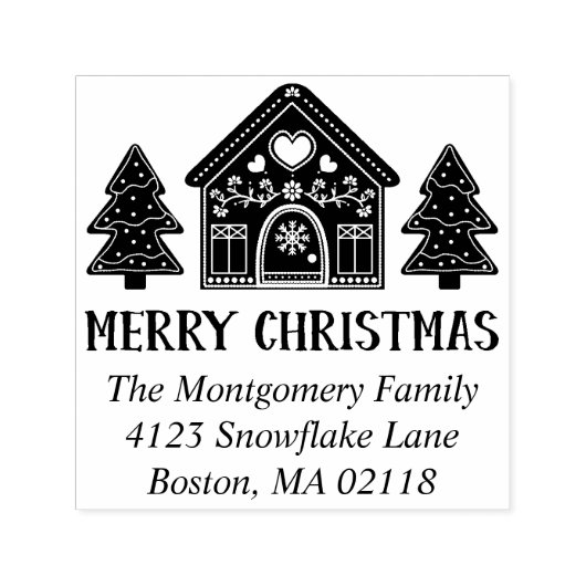 Gingerbread House Frohe Weihnachtsbezeichnung & An Permastempel (Design)