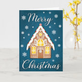 Gingerbread House Frohe Weihnachtsgrüße Karte (Gelbe Blume)