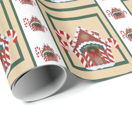 Gingerbread House Geschenkpapier (Rolleneckpunkt)