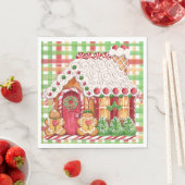 Gingerbread House Gingerbread Familie Napkin Serviette (Beispiel)