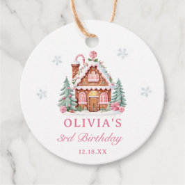 Gingerbread House Girl 1. Geburtstag Party Geschenkanhänger