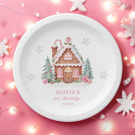 Gingerbread House Girl 1. Geburtstag Party Pappteller