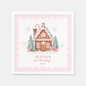 Gingerbread House Girl Birthday Party Serviette (Vorderseite)