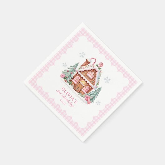 Gingerbread House Girl Birthday Party Serviette (Ecke)