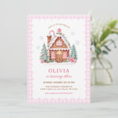 Gingerbread House Girl Geburtstagsparty Einladung (Stehend Vorderseite)