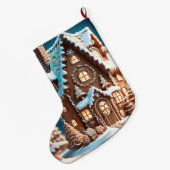 Gingerbread House Großer Weihnachtsstrumpf (Rückseite (Hängend))