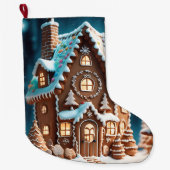 Gingerbread House Großer Weihnachtsstrumpf (Vorderseite)