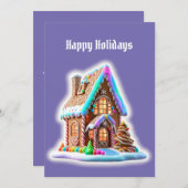 Gingerbread House Gruß Feiertagskarte (Vorne/Hinten)