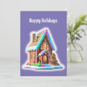 Gingerbread House Gruß Feiertagskarte (Stehend Vorderseite)