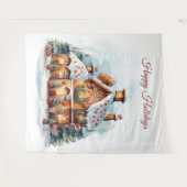 Gingerbread House Holiday Backdrop Wandteppich (Vorderseite (Horizontal))